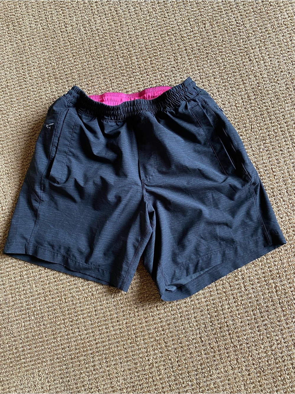 Birddogs Black Men’s Athletic Shorts with Pink Waistband Lining